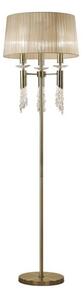 Mantra M3889 Tiffany 3+3 Light Floor Light In Antique Brass With Soft Bronze Shade
