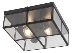 Searchlight 6769-26BK Flush Ceiling Light In Black With Bevelled Glass