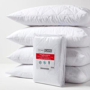 Homescapes Cotton Rich Quilted Pillow Protectors, Pack of 4