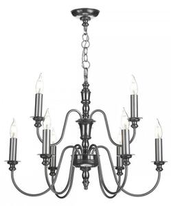 David Hunt Lighting DIC1367 Dickens 9 Light Ceiling Pendant In Pewter - Fitting Only