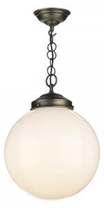 David Hunt Lighting FAI8172 Fairfax 1 Light Ceiling Pendant In Antique Brass With Opal Glass