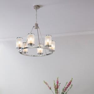 Endon 74128 Easton 6 Light Ceiling Pendant Light In Nickel Plate