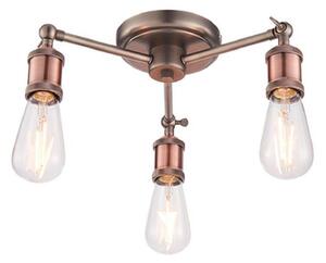Endon 76124 Hal 3 Light Semi Flush Ceiling Light In Aged Pewter And Copper Plate