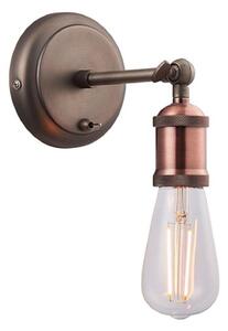 Endon 76338 Hal 1 Light Wall Light In Aged Pewter And Copper Plate