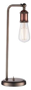 Endon 76339 Hal 1 Light Tall Table Lamp In Aged Pewter And Copper Plate
