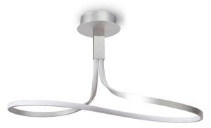 M4980 Nur LED Short Loop Semi Flush Ceiling Light In Silver And Chrome