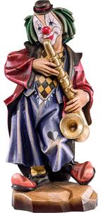 Clown the saxophonist wooden statue