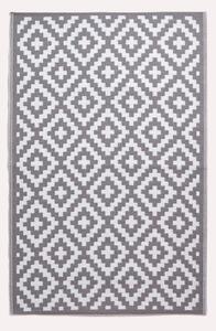 Homescapes Waterproof White/Grey Outdoor Rug Geometric 120 x 180 cm