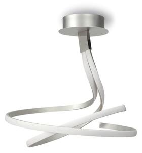 M4981 Nur LED Double Spiral Semi Flush Ceiling Light In Silver And Chrome