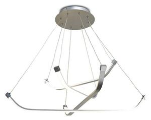 Mantra M5731 Papua 4 Light Small LED Pendant Light In Silver And Chrome - Dia: 830mm