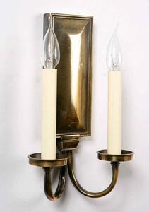 Georgian 825 Traditional Solid Brass 2 Light Wall Light - product_finish:Antique