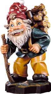 Gnome wood bearer wooden statue from lime wood