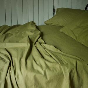 Piglet Olive Green Brushed Cotton Fitted Sheet Size King