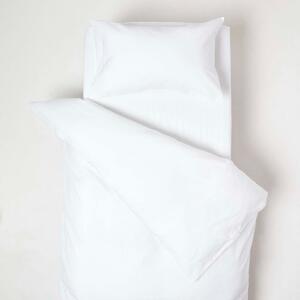 Homescapes White Cot Bed Duvet Cover Set Linen & Cotton Blend