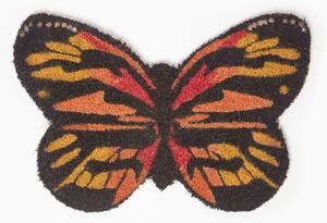 Homescapes Decorative Orange Butterfly Non-Slip Coir Door Mat