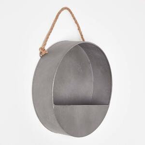 Homescapes Medium Round Metal Hanging Wall Planter Pot Decoration 30cm