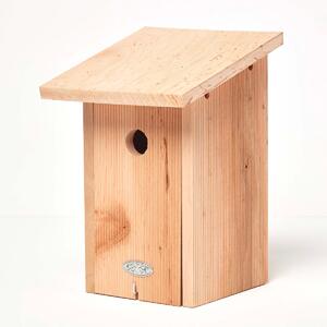 Homescapes Real Wood Great Tit Bird Box Bird House Feeder