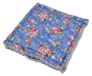 Blue Roses Cotton Floor Cushion