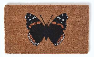 Homescapes Red Admiral Butterfly Coir Non-Slip Door Mat