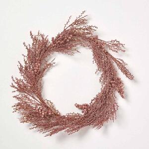 Homescapes Rose Gold Christmas Wreath with Glitter 59 cm