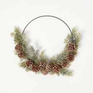 Homescapes Pinecone & Green Fir Wire Christmas Wreath Decoration 35 cm