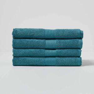 Homescapes Teal Grey Luxury Set of 4 Bath Towels 500 GSM Egyptian Cotton