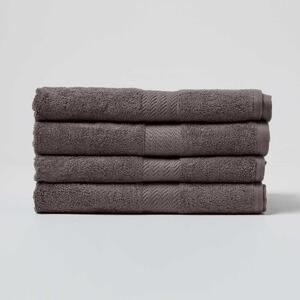 Homescapes Slate Grey Luxury Set of 4 Bath Towels 500 GSM Egyptian Cotton