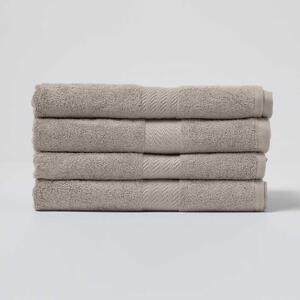 Homescapes Light Grey Luxury Set of 4 Bath Towels 500 GSM Egyptian Cotton