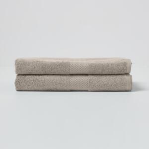 Homescapes Light Grey Luxury Set of 2 Bath Towels 500 GSM Egyptian Cotton