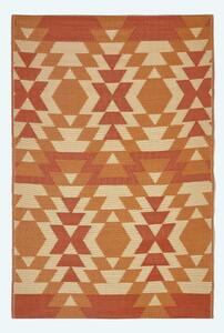 Homescapes Anya Geometric Orange Outdoor Rug Garden, 120 x 180 cm