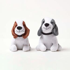 Homescpaes Set of 2 Brown and Grey Dog Doorstops