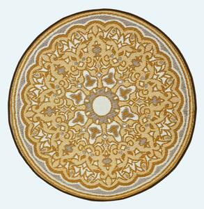 Homescapes Rae Yellow Outdoor Round Rug for Garden, Patio 180 cm