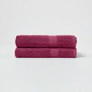 Homescapes Burgundy Bath Towel Set of 2 Turkish Cotton