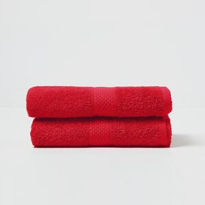 Homescapes Red Hand Towel Set of 2 Turkish Cotton