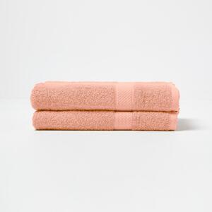 Homescapes Peach Bath Towel Set of 2 Turkish Cotton