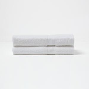 Homescapes White Bath Towel Set of 2 Turkish Cotton