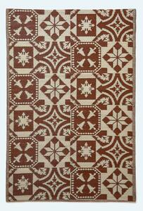 Homescapes Brown Tile Mosaic Large Outdoor Rug Reversible & Waterproof