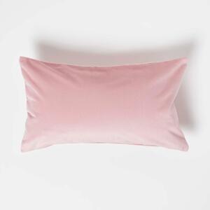 Homescapes Pink Velvet Cushion 30 x 50 cm Bolster Cushion with Insert