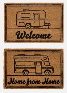 Homescapes Set of 2 Caravan Coir Doormats 60 x 40 cm Non-Slip Back