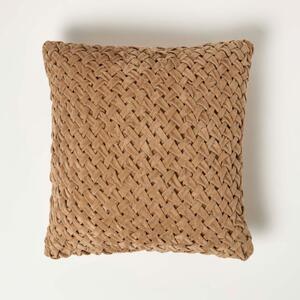 Sofia Braided Natural Velvet Cushion 45 x 45 cm with Insert