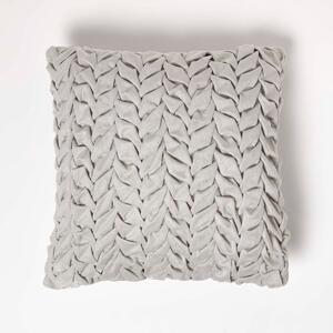 Grace Grey Pleated Velvet Cushion 45 x 45 cm with Insert