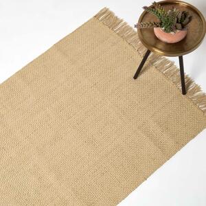 Homescapes Natural Jute Rug with Tassels, 90 x 150 cm