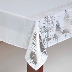 Homescapes Silver Forest Christmas Table Cloth 132 x 178 cm