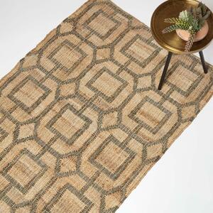 Homescapes Brown Geometric Jute Rug, 160 x 230 cm