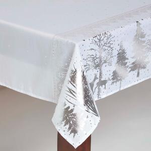 Homescapes Silver Forest Christmas Table Cloth 132 x 228 cm