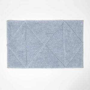 Homescapes Blue Bath Mat 100% Cotton Tufted Geometric Design, 50 x 80 cm