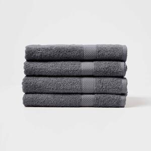 Homescapes Grey Bath Towel Set of 4 Turkish Cotton