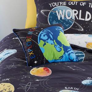 Bedlam Outer Space 43cm x 43cm Filled Cushion Black