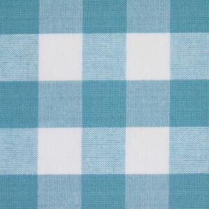 Homescapes Blue Block Check Gingham Cotton Fabric Material, Per Metre