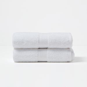 Homescapes White Hand Towel Set of 2 Turkish Cotton